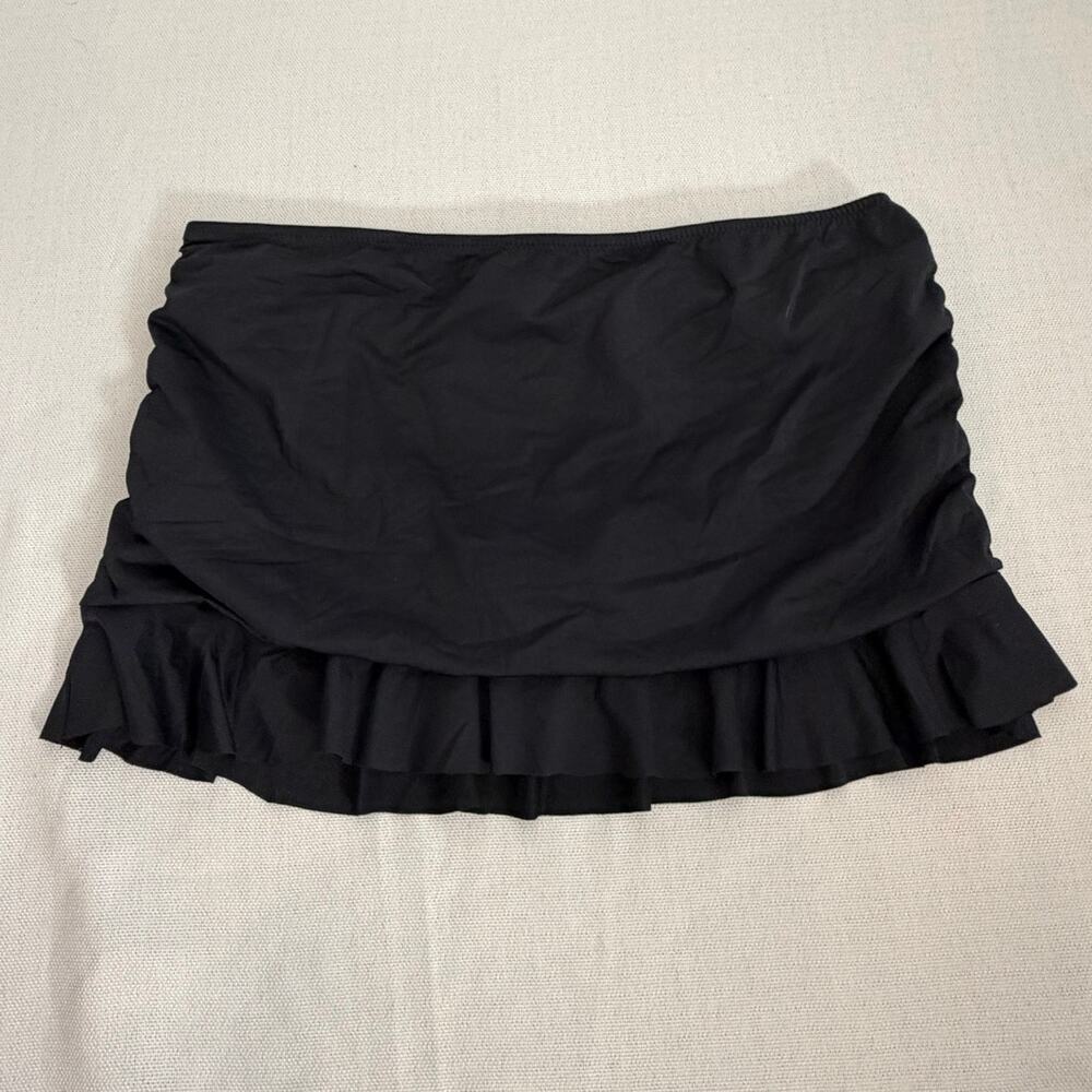 Leilani Black Rouched Swim Skirt size 10